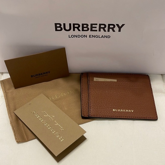 Burberry House Check and Leather Money Clip Card Case - Picture 2 of 14